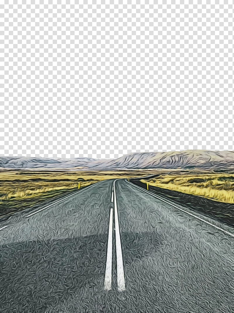 road asphalt highway line horizon, Watercolor, Paint, Wet Ink, Yellow, Thoroughfare, Road Surface, Infrastructure transparent background PNG clipart