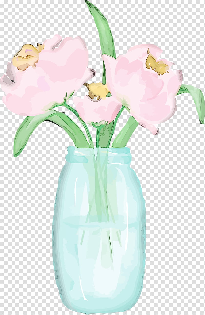 vase pink cut flowers flower plant, Watercolor Mason Jar, Watercolor Flowers, Watercolor Floral, Paint, Wet Ink, Artifact, Tulip transparent background PNG clipart