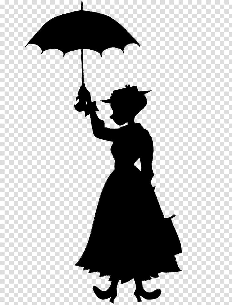 Umbrella, Black White M, Character, Silhouette, Blackandwhite, Little Black Dress, Style transparent background PNG clipart