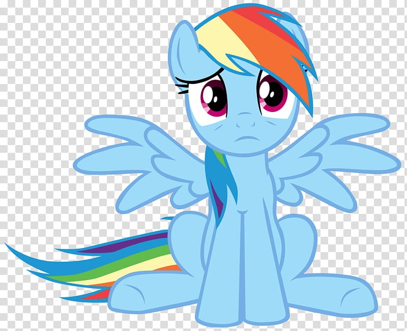 Overwhelmed Rainbow Dash, blue My Little Pony character transparent background PNG clipart