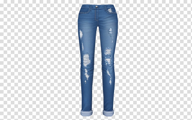 MMD Fem clothes DL, women's blue denim jeans transparent background PNG clipart