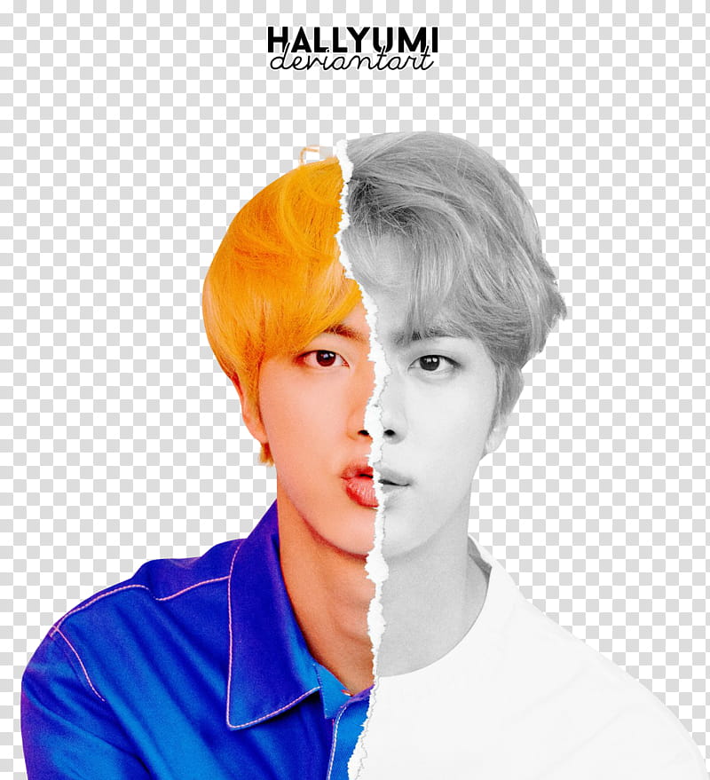 BTS Love Yourself Answer L Ver, man in blue and white top transparent background PNG clipart