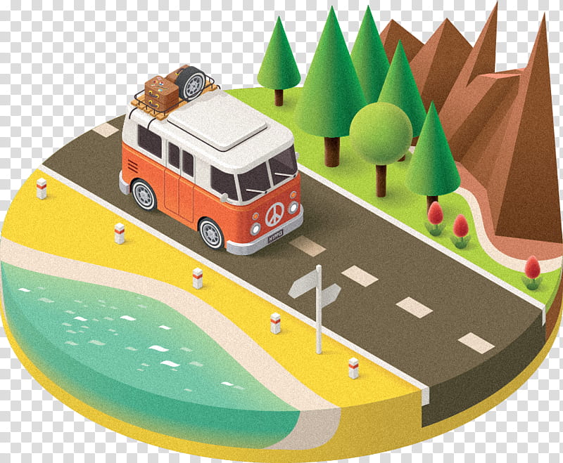 Cartoon Birthday Cake, Bus, Travel, Campervans, Vacation, Transport, Vehicle, Garbage Truck transparent background PNG clipart