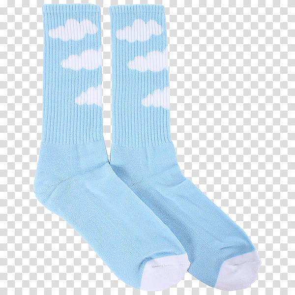 AESTHETIC, pair of white and blue socks transparent background PNG clipart