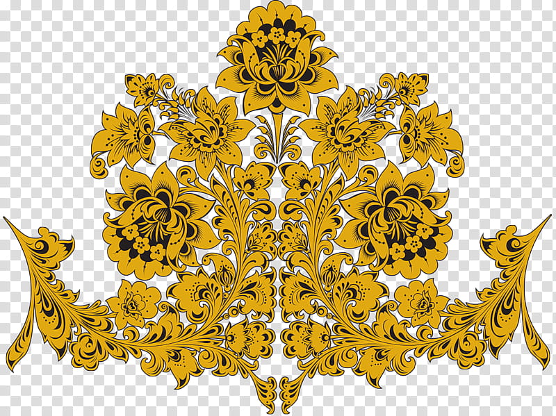 Gold Drawing, Khokhloma, Ornament, Visual Arts, Handicraft, Russian, Yellow, Symmetry transparent background PNG clipart
