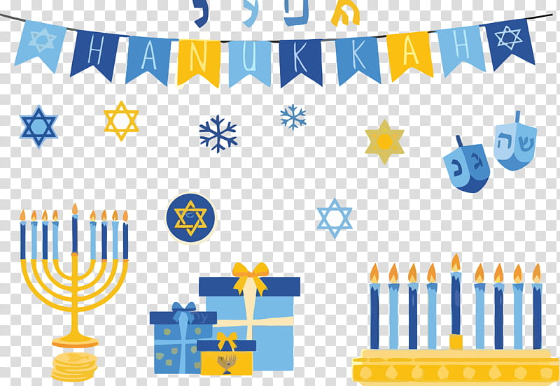 Happy Hanukkah Hanukkah, Yellow transparent background PNG clipart