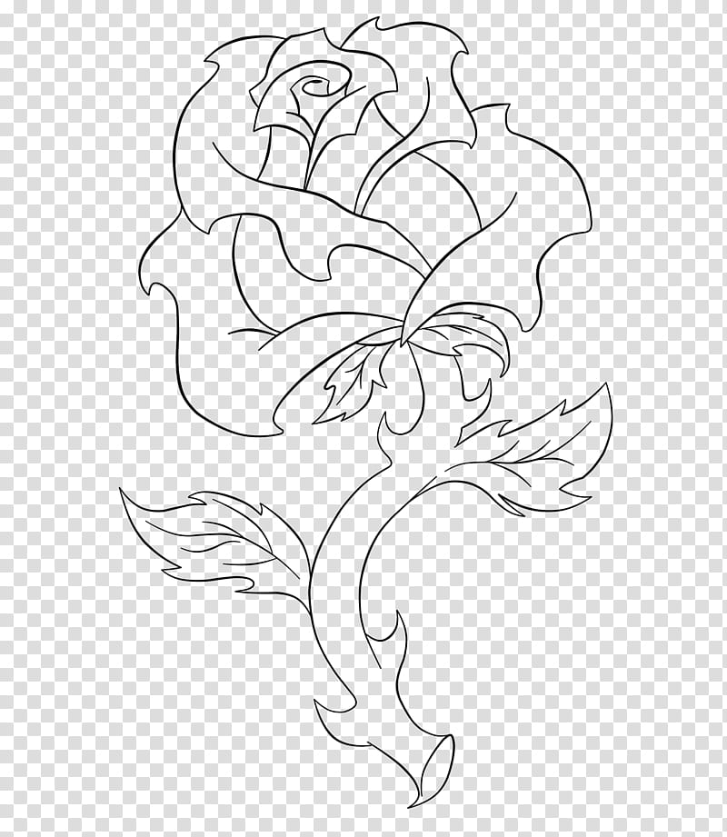 Rose Line Art, rose sketch transparent background PNG clipart