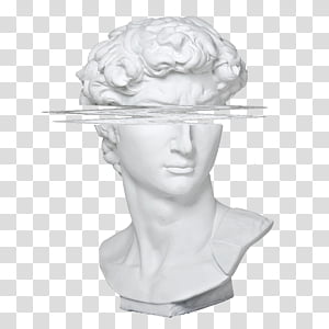 AESTHETIC GRUNGE, white David head bust transparent background PNG ...