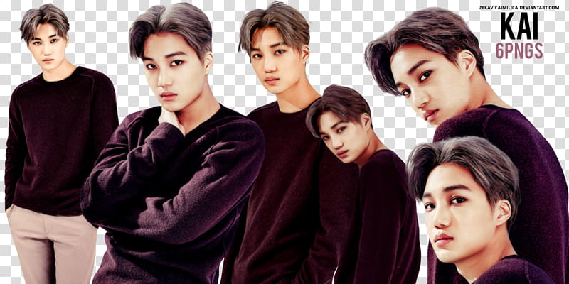 EXO Kai  Season Greetings, man collage with text overlay transparent background PNG clipart