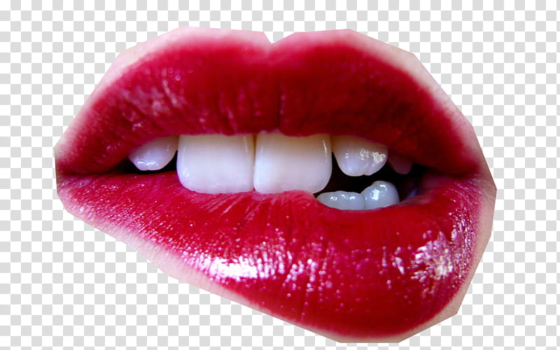 Labios, human lips with red lipstick transparent background PNG clipart