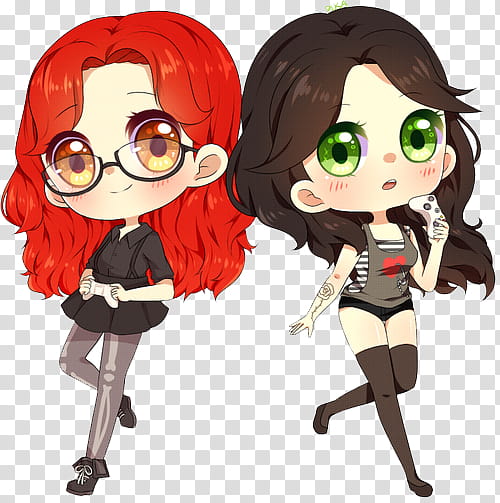 Two female anime characters transparent background PNG clipart | HiClipart