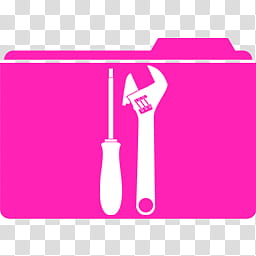 MetroID Icons, pink and white screwdriver and adjustable wrench logo transparent background PNG clipart