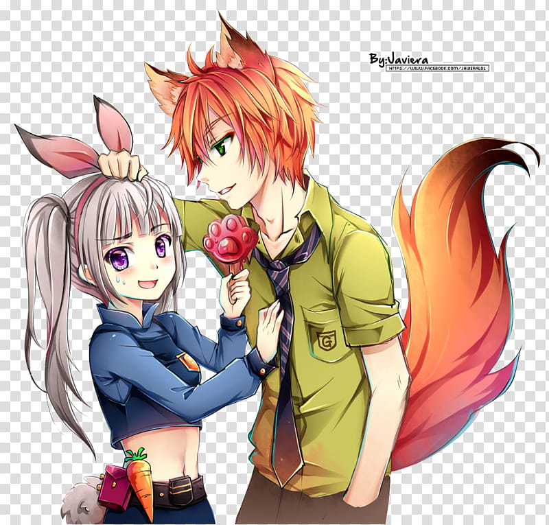 Zootopia Nick x Judy ver Anime Render transparent background PNG clipart
