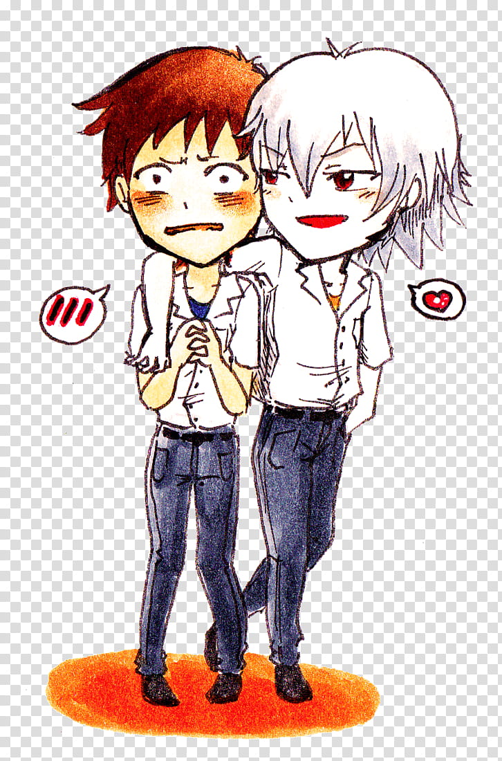 C&#;mon, don&#;t be so nervous, Kaworu x Shinji transparent background PNG clipart