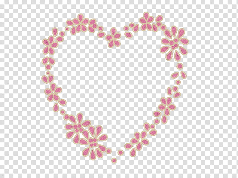 Parisian, heart-shaped pink flower frame transparent background PNG clipart