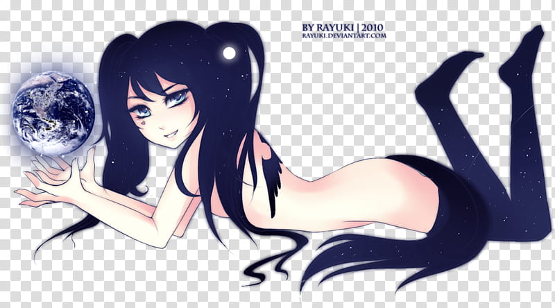 Lady Night, nude girl character transparent background PNG clipart