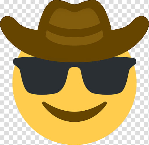 Cowboy Emoji, Discord, Smiley, Slack, Cowboy Hat, Instant Messaging, Text  Messaging, Sunglasses transparent background PNG clipart
