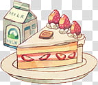 Sweet Things, cake and milk drawing transparent background PNG clipart