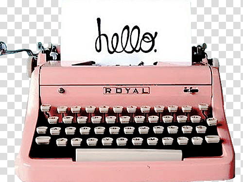 Old Pink s, pink Royal typewriter transparent background PNG clipart