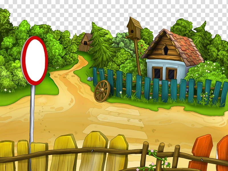 natural landscape rural area landscape farm animation, House, Games, Building transparent background PNG clipart