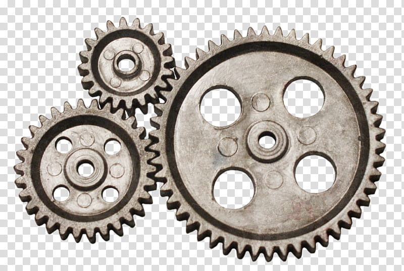 Gears s, silver steel plates transparent background PNG clipart