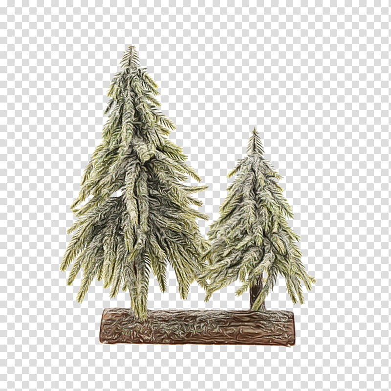 Christmas tree, Watercolor, Paint, Wet Ink, White Pine, Oregon Pine, Colorado Spruce, Lodgepole Pine transparent background PNG clipart