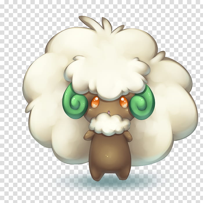 Whimsicott, brown and white sheep transparent background PNG clipart