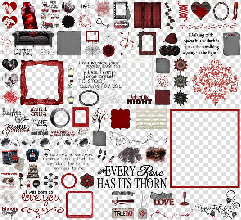 True Blood Vampire Word Art Clear Cut , has its thorn text transparent background PNG clipart