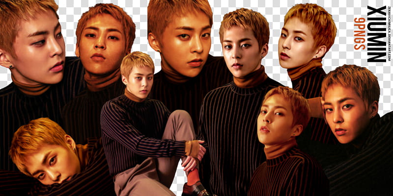 EXO Xiumin For Life, collage of man wearing sweater transparent background PNG clipart