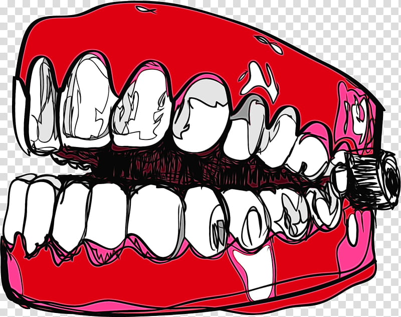 Tooth Design Meter RED.M, Watercolor, Paint, Wet Ink, Redm, Jaw, Mouth, Lip transparent background PNG clipart