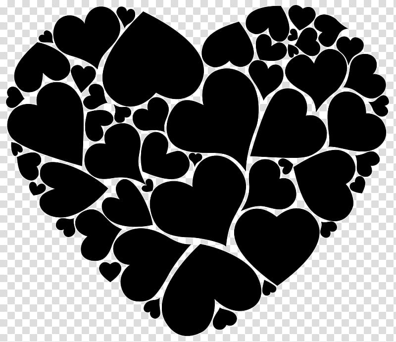 Leaf Heart, Tree, M095, Plants, Blackandwhite, Petal, Logo, Flower transparent background PNG clipart