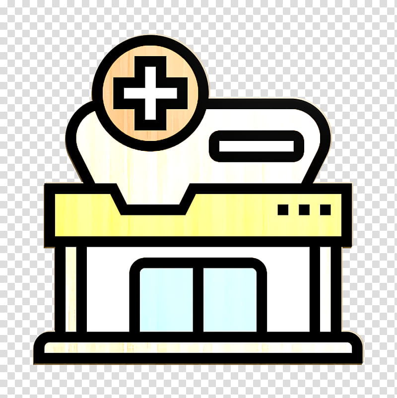 Doctor icon Hospital icon Architecture icon, Yellow, Line, Text, Furniture, Logo, Rectangle, Table transparent background PNG clipart