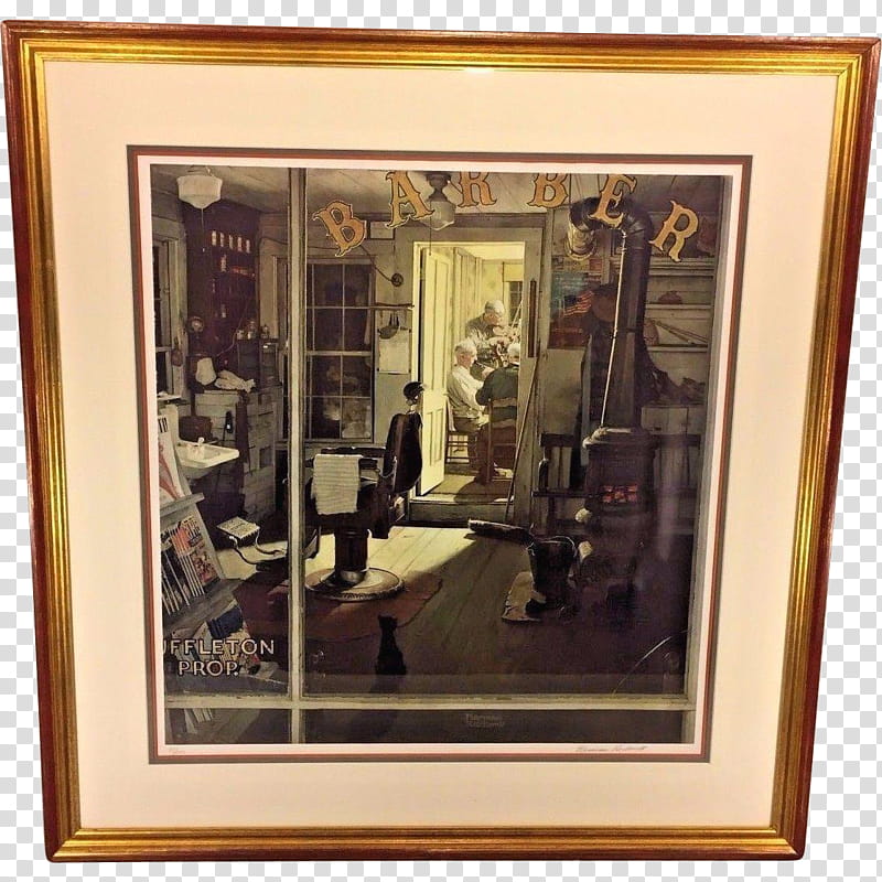 Modern Background Frame, Norman Rockwell Museum, Painting, Saturday Evening Post, Art Museum, Barbershop, Poster, Frame transparent background PNG clipart