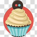 CUPCAKE SOCIAL ICON, cupcake with cookie on top art transparent background PNG clipart