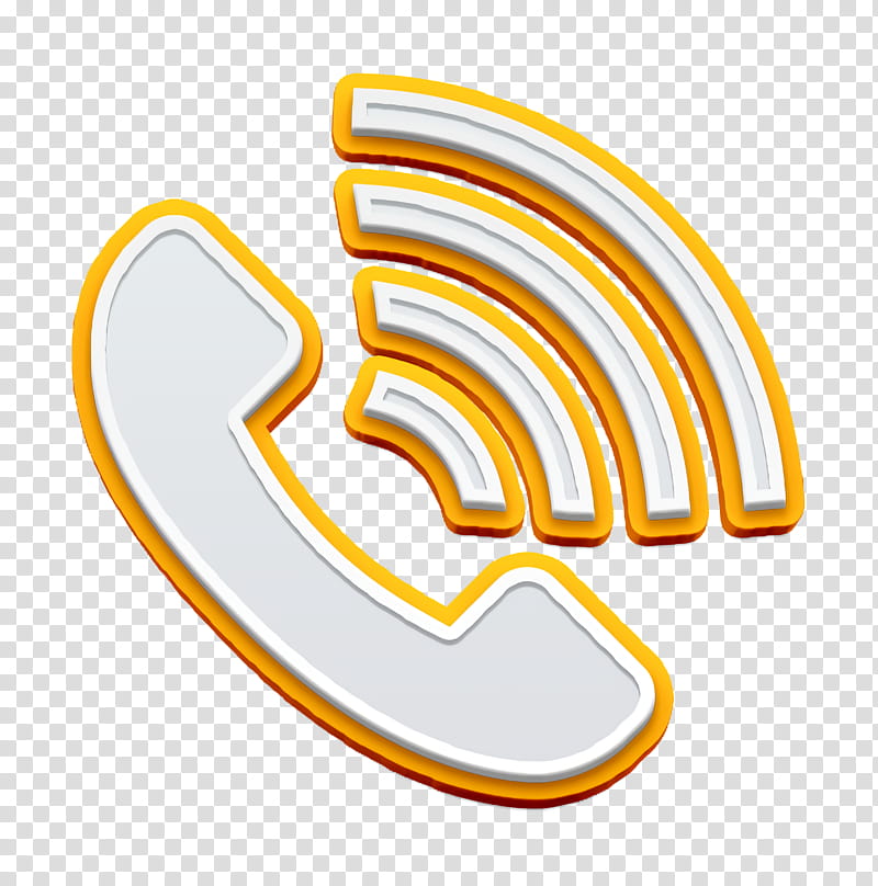 IOS7 Set Filled 1 icon interface icon Phone icon, Yellow, Line, Symbol, Logo transparent background PNG clipart