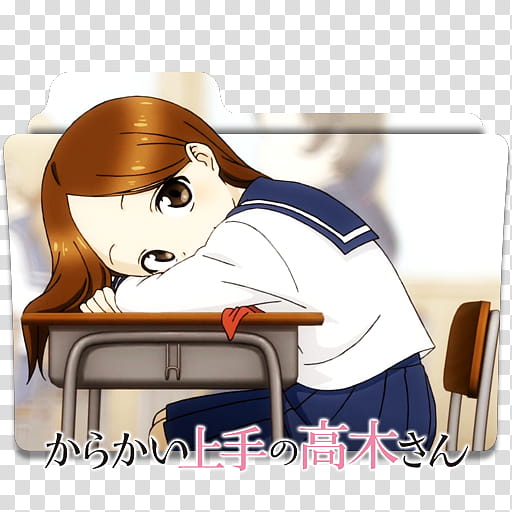 Anime Icon , Karakai Jouzu no Takagi-san v, female anime character transparent background PNG clipart