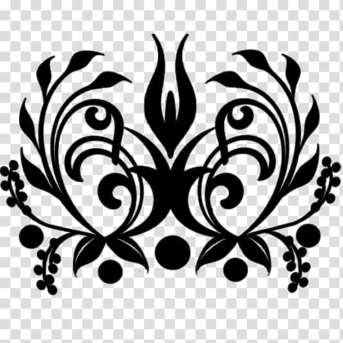 ornamental design, black flower accent illustration transparent background PNG clipart