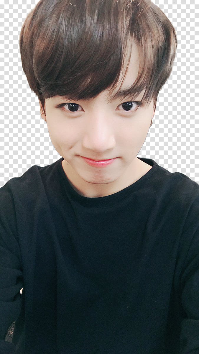 jeon jungkook , man taking selfie wearing black crew-neck shirt transparent background PNG clipart
