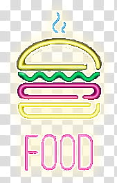 Neon Lights Set, multicolored food transparent background PNG clipart