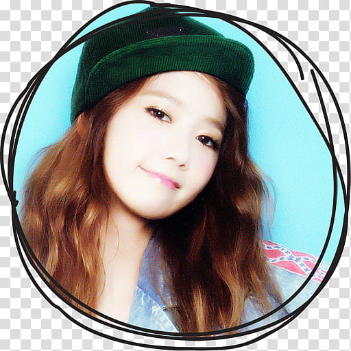Yoona IGAB Circle Lines Folder Icon , Yoona , green flat brim hat transparent background PNG clipart