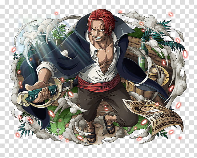 Akagami Shanks One of Four Yonko transparent background PNG clipart