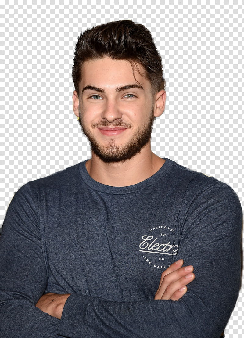 Cody Christian, man wearing gray crew-neck shirt transparent background PNG clipart