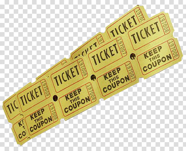 Ticket s, yellow movie ticket illustration transparent background PNG clipart