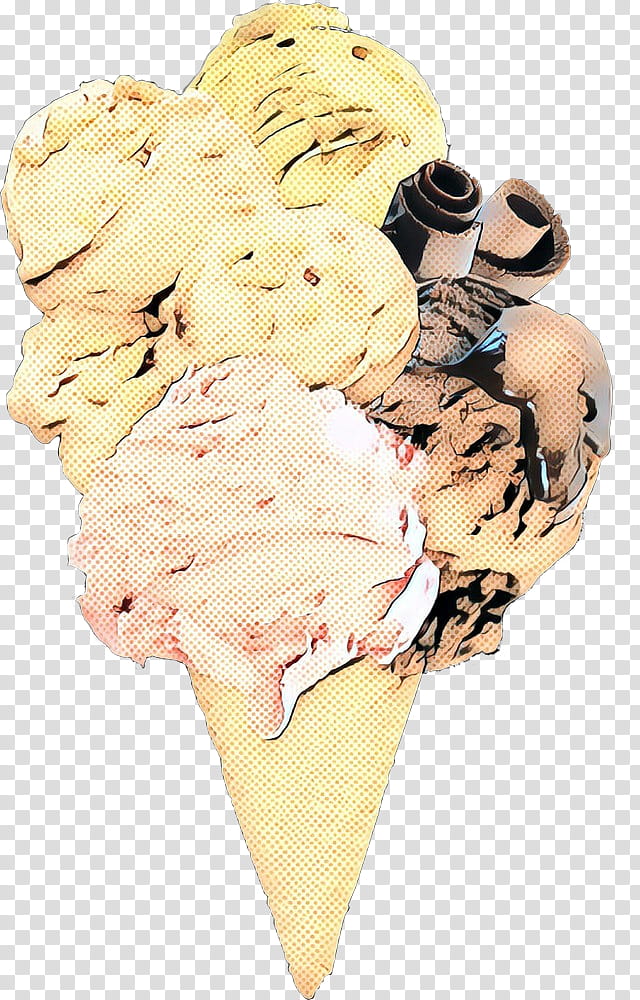 Ice cream, Pop Art, Retro, Vintage, Gelato, Frozen Dessert, Yellow, Ice Cream Cone transparent background PNG clipart