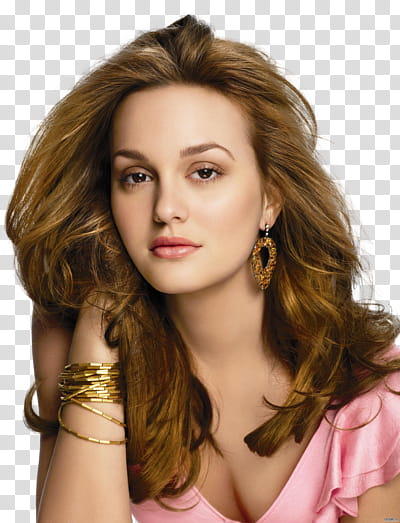 Leighton Meester, gold-colored bangles transparent background PNG clipart