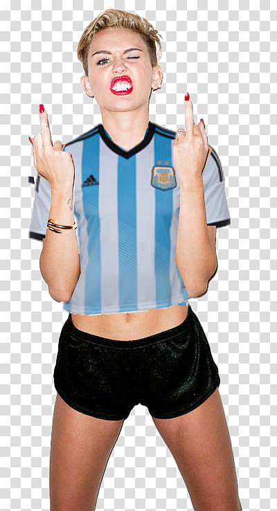 Miley Cyrus Con remera Argentina transparent background PNG clipart