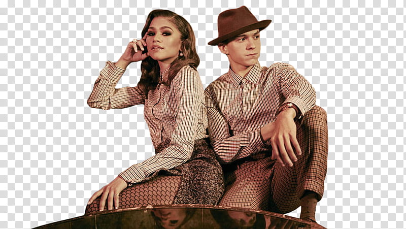 Zendaya and Tom Holland ,  transparent background PNG clipart