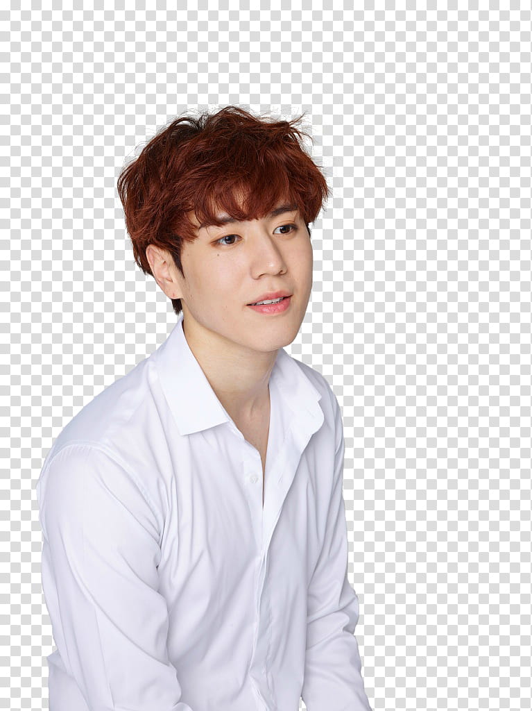 KIM YUGYEOM GOT, smiling man wearing white collared shirt transparent background PNG clipart