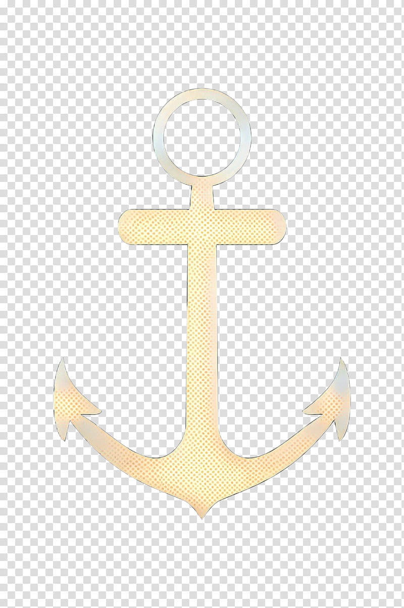 anchor cross symbol beige pendant, Pop Art, Retro, Vintage, Fashion Accessory, Jewellery transparent background PNG clipart