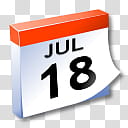 WinXP ICal, red July  calendar icon transparent background PNG clipart